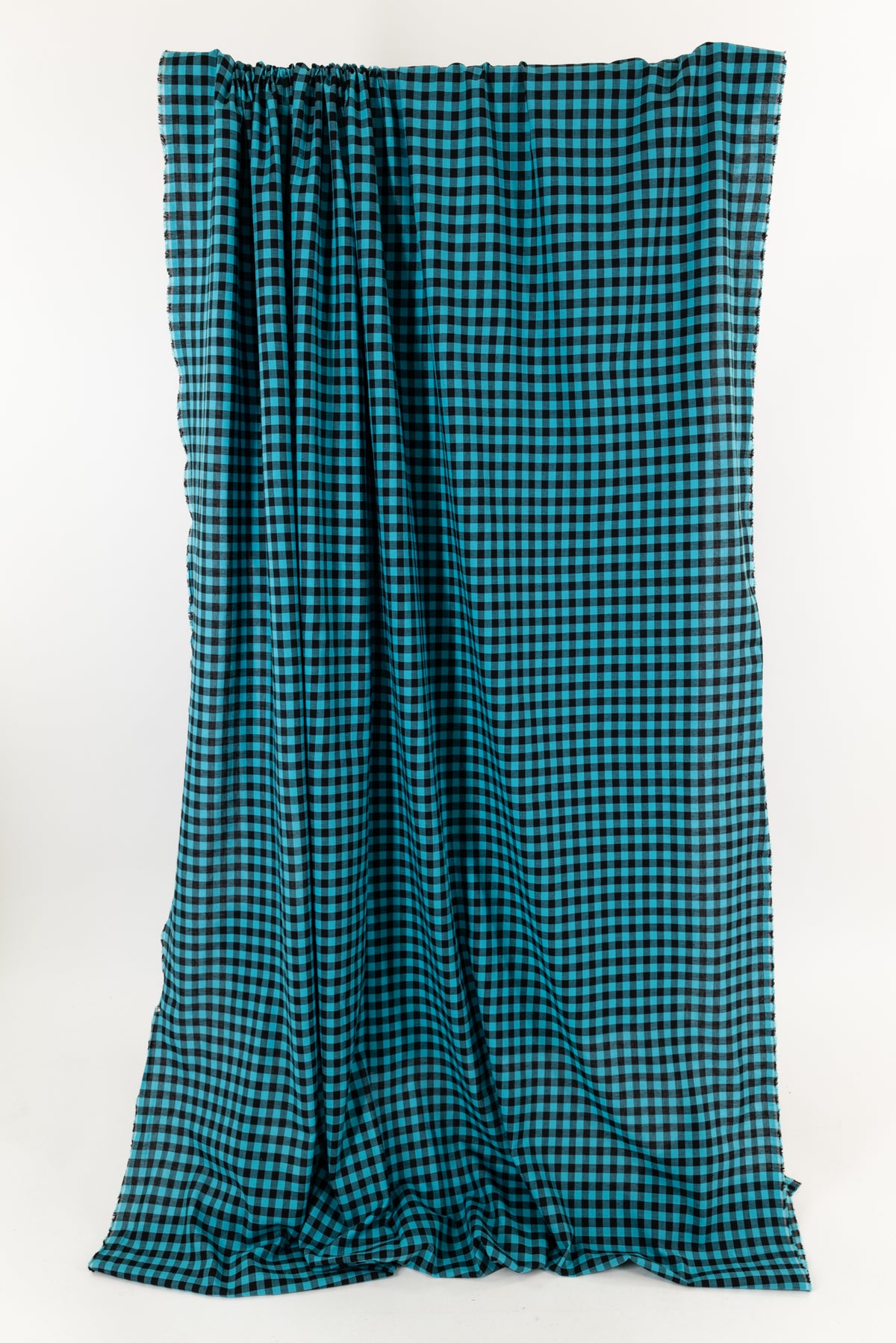 Taos Turquoise Checks Cotton Woven