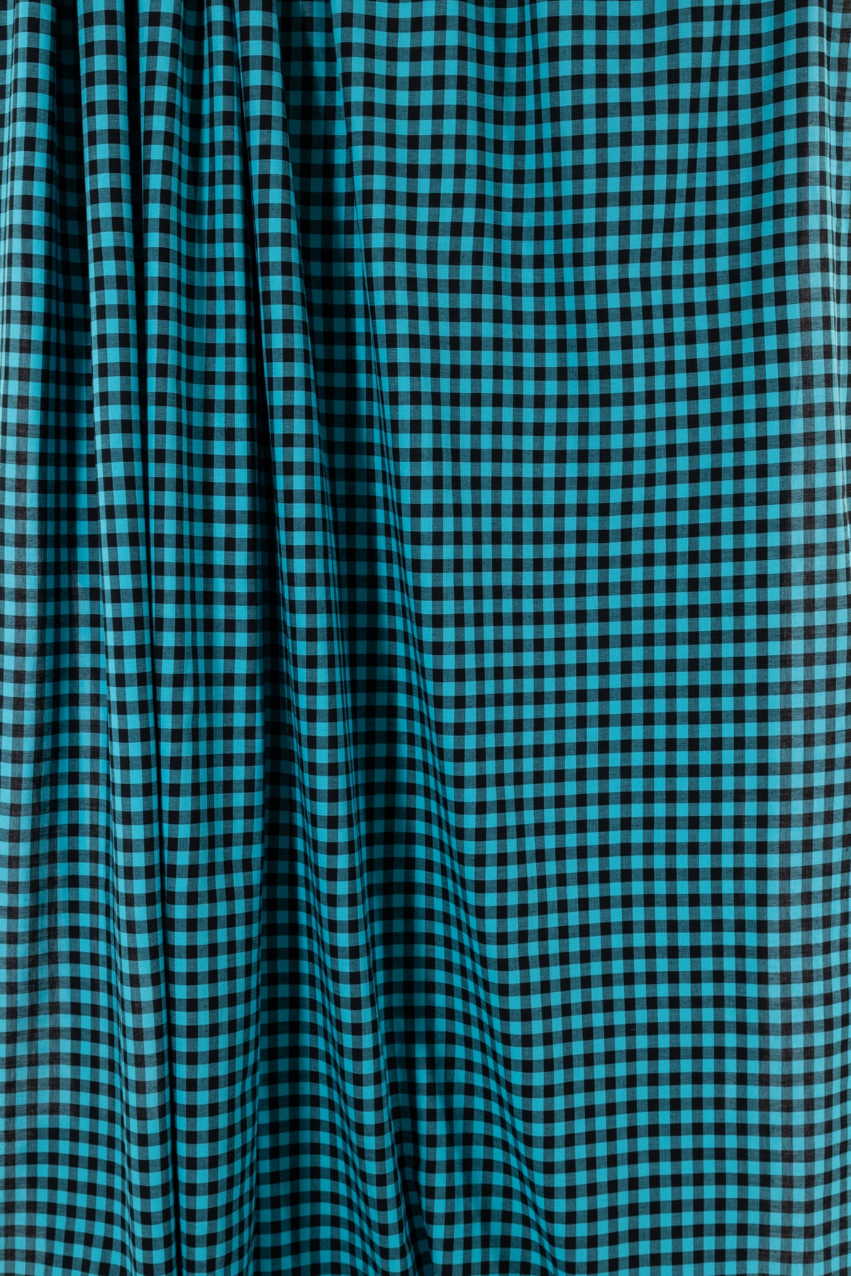 Taos Turquoise Checks Cotton Woven