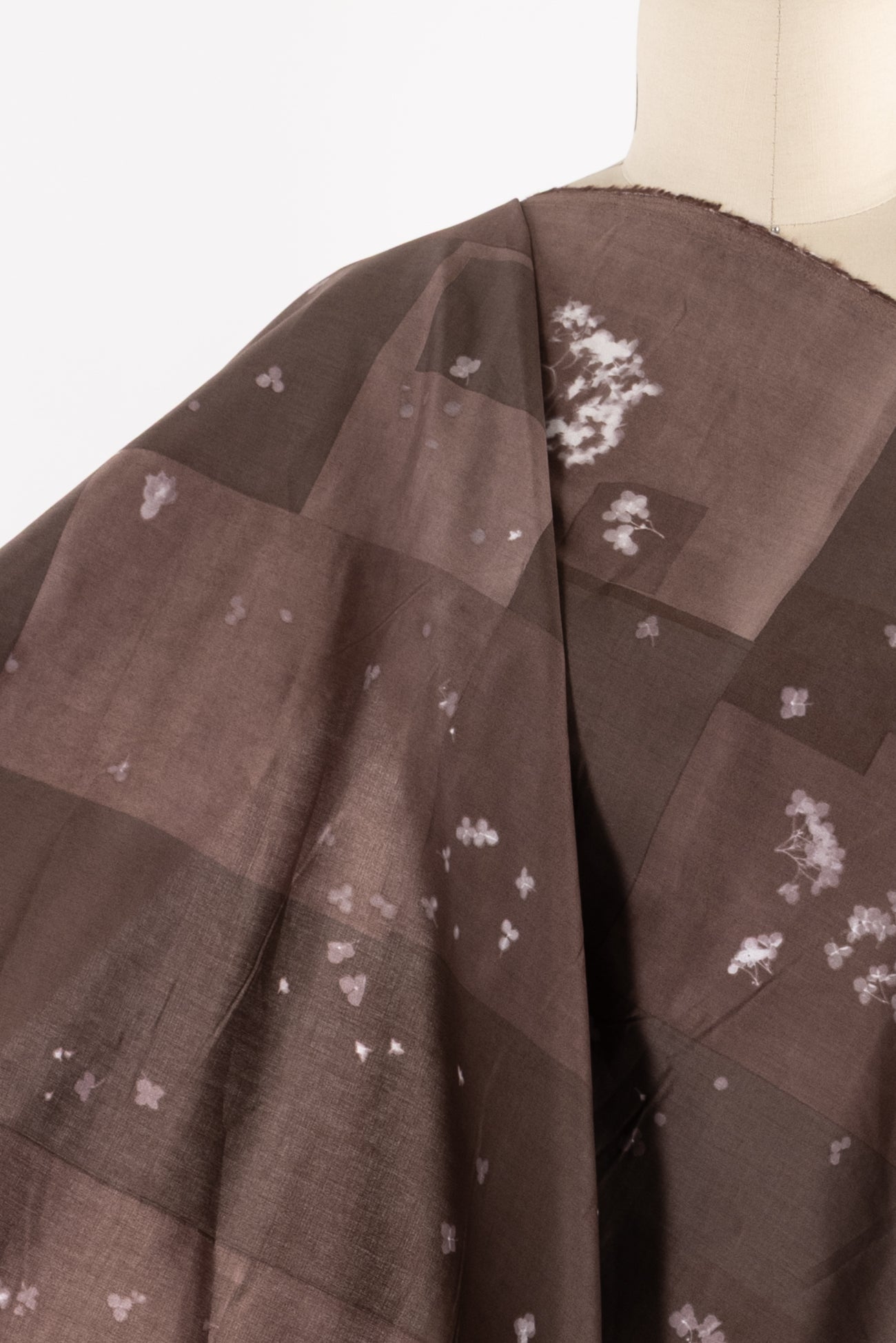 Taupe Blossom Blocks Japanese Cotton Woven