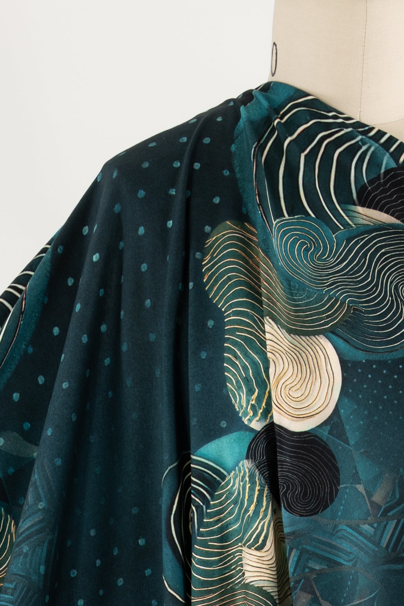 Teal Cascade Dutch Cotton Knit