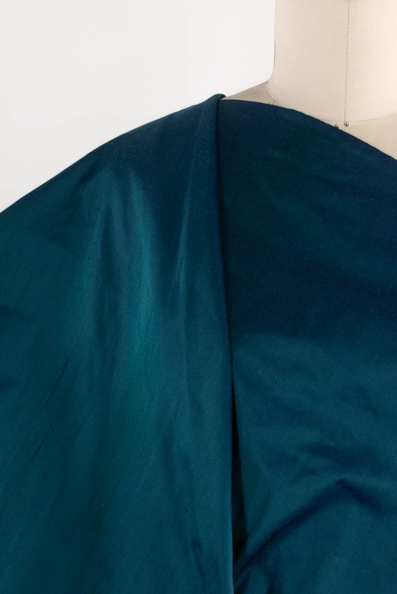 Teal Dusk Silk Dupioni Woven