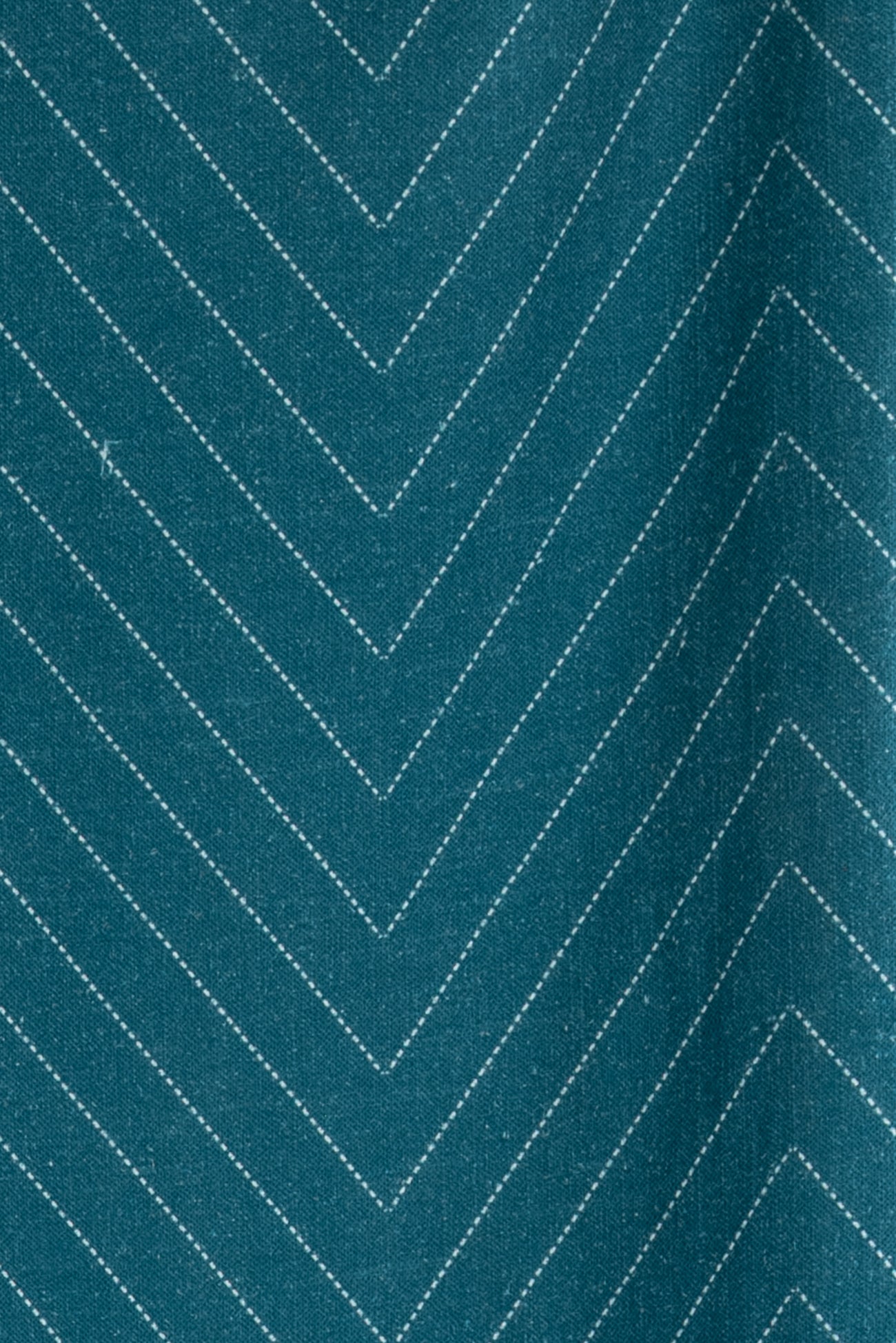 Teal Zig Linen Woven