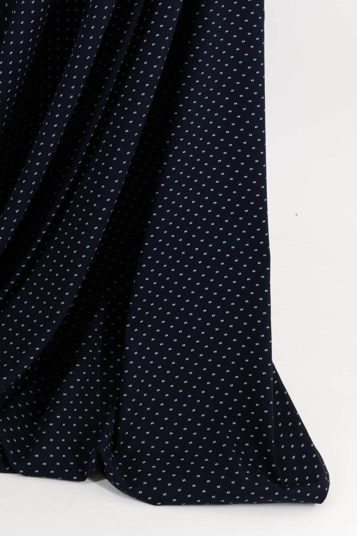 Twin Pin Dot Navy Italian Ponte Knit