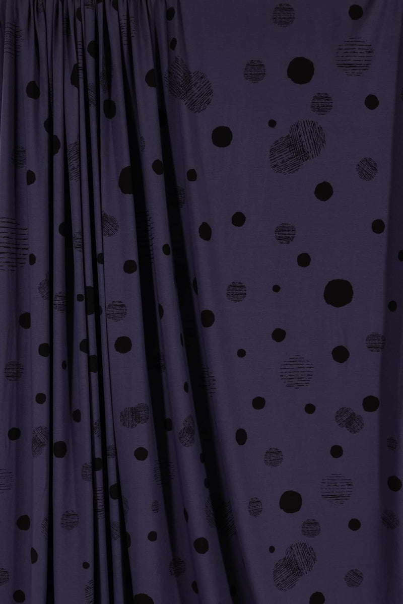 Aubergine Dashing Dots USA Knit - Marcy Tilton Fabrics