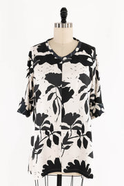 Black On White Viscose Tunic