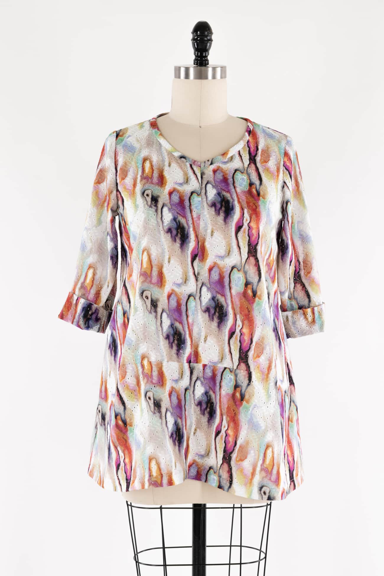Watercolor Cotton Eyelet Tunic
