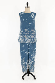 Embroidered Chambray Set