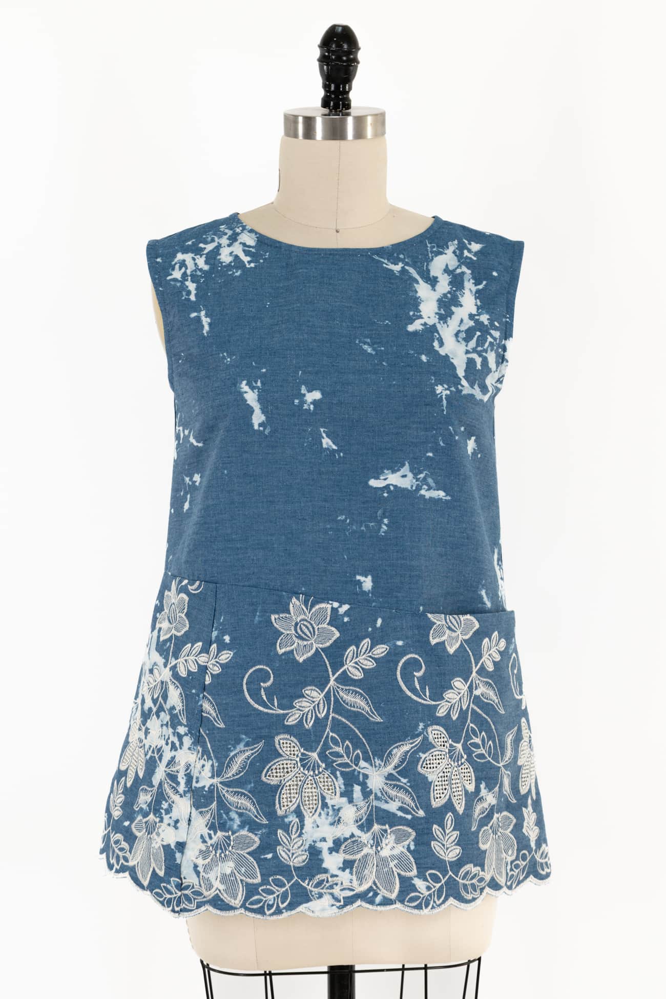 Embroidered Chambray Set