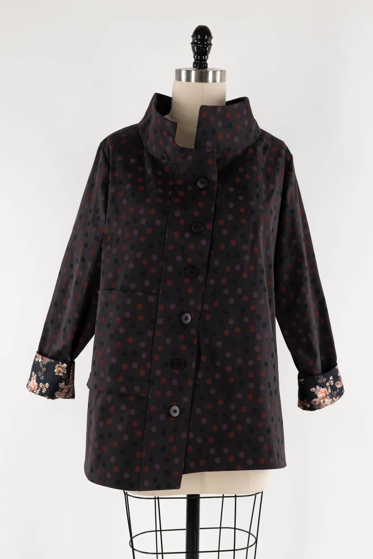 Midnight Dots Stretch Cotton Woven