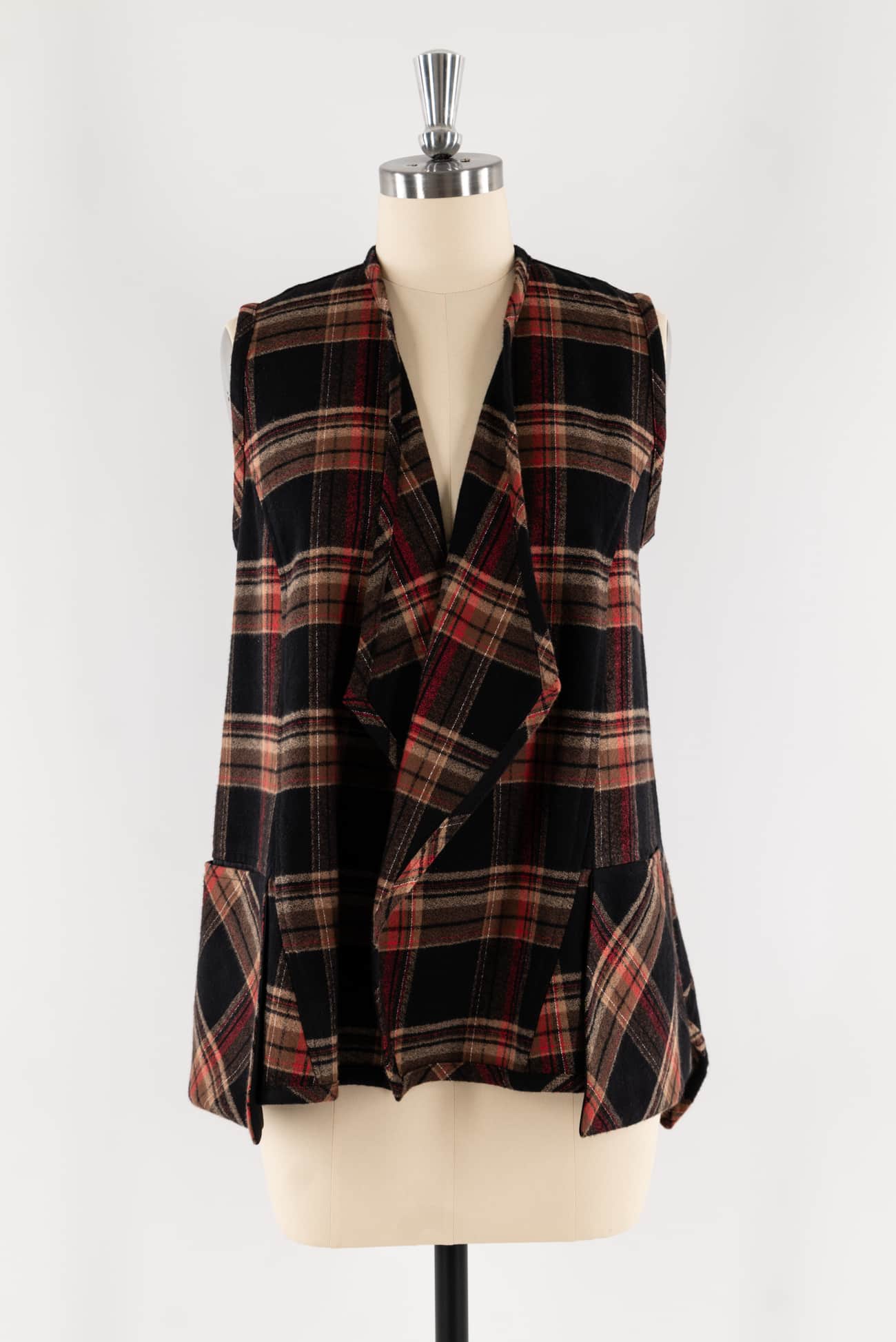 Autumn Plaid Cotton Flannel Vest