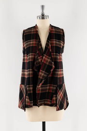 Autumn Plaid Cotton Flannel Vest