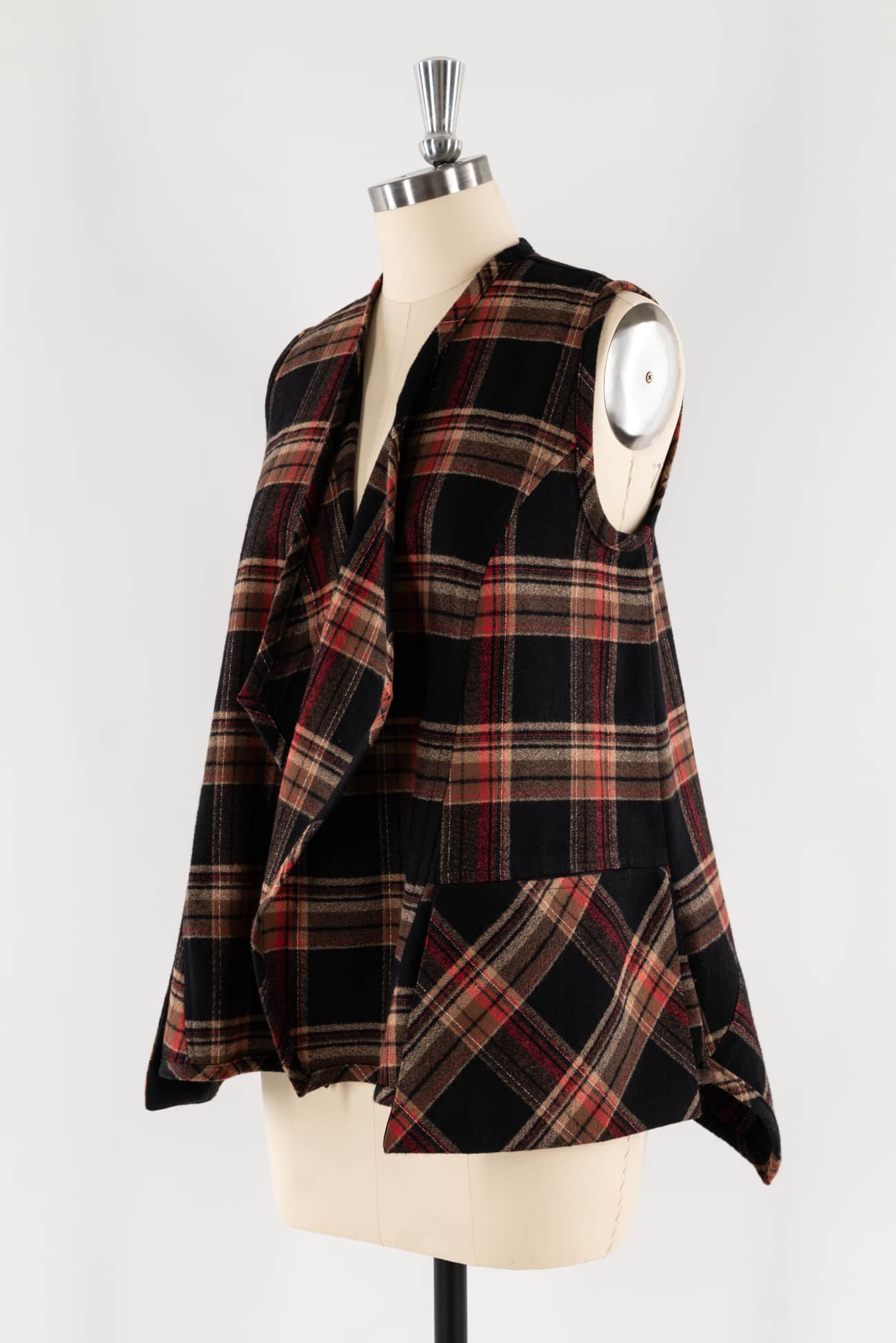 Autumn Plaid Cotton Flannel Vest