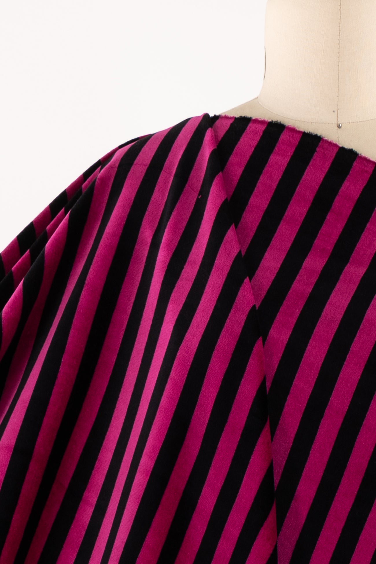 Venice Pink Stripes Velour Knit