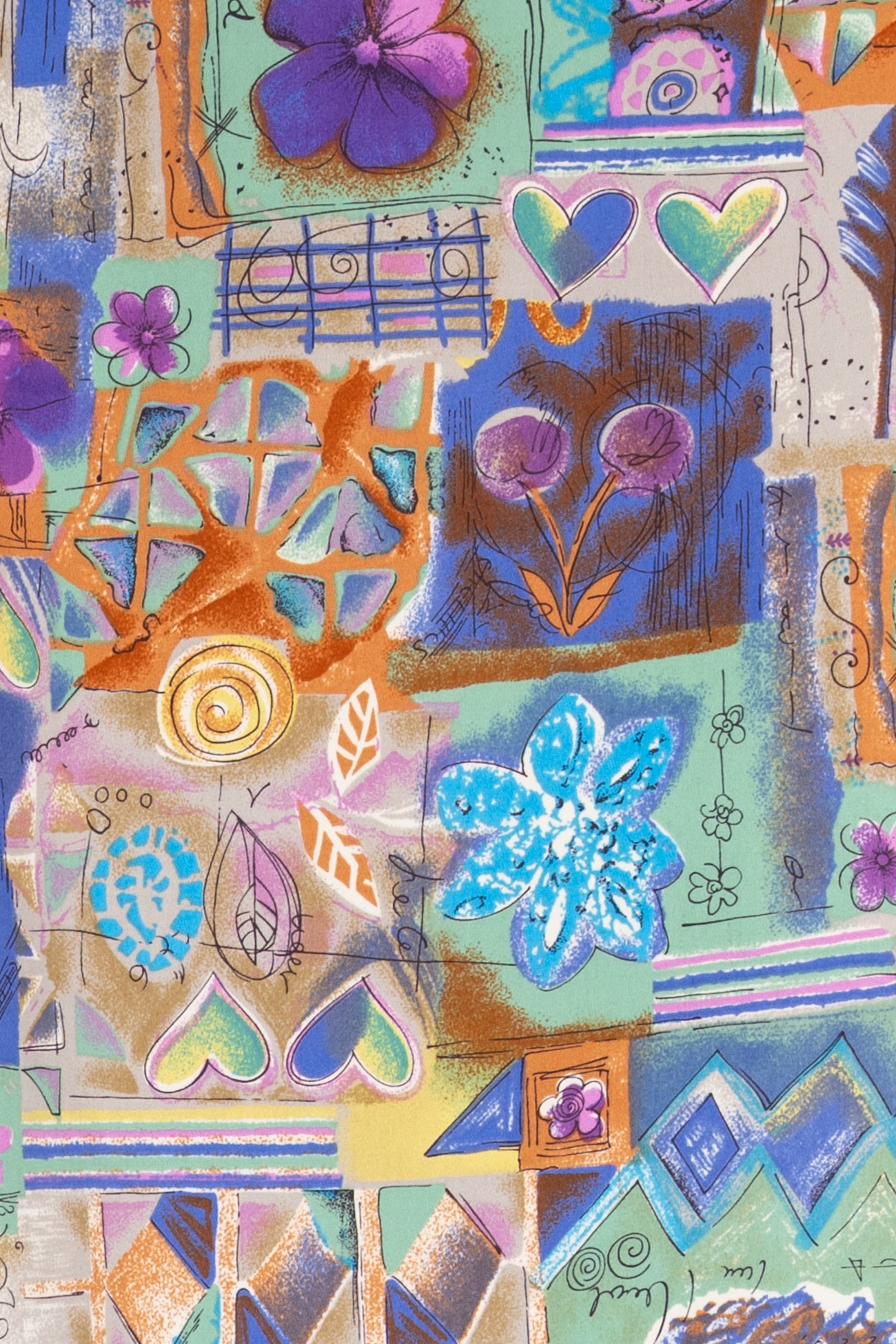 Violet Mosaica Japanese Stretch Cotton Woven