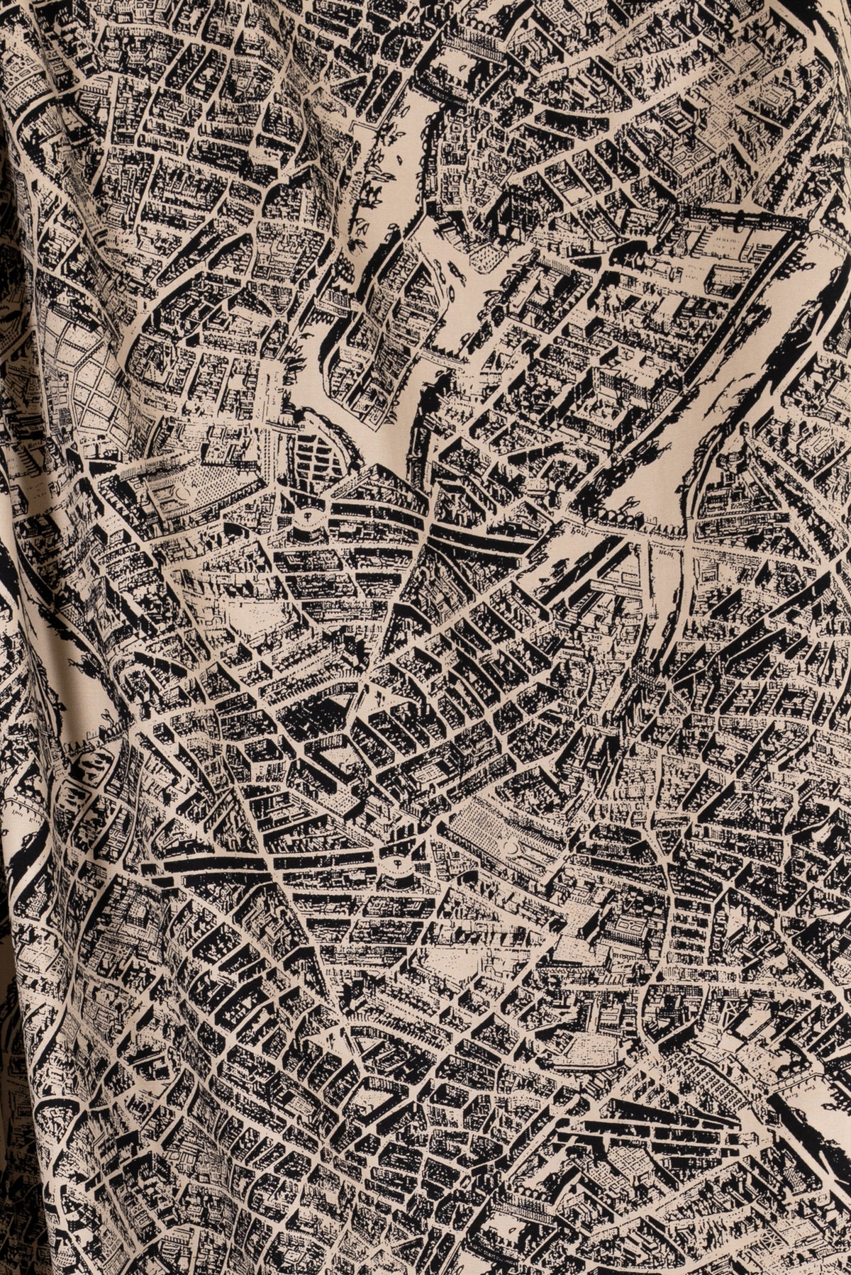 Paris Map Italian Stretch Cotton Woven