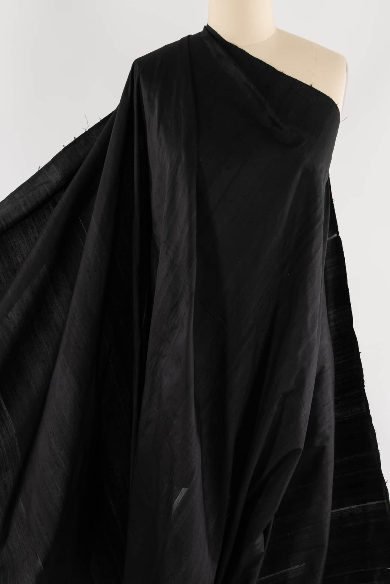 Wabi Sabi Black Silk Dupioni Woven