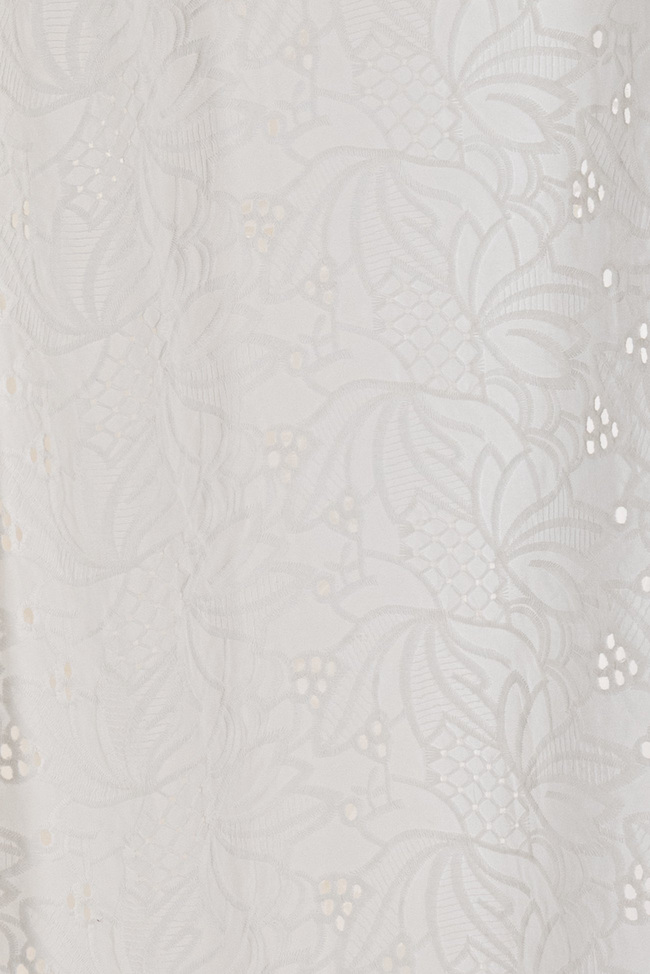 White Lotus Embroidered Cotton Woven