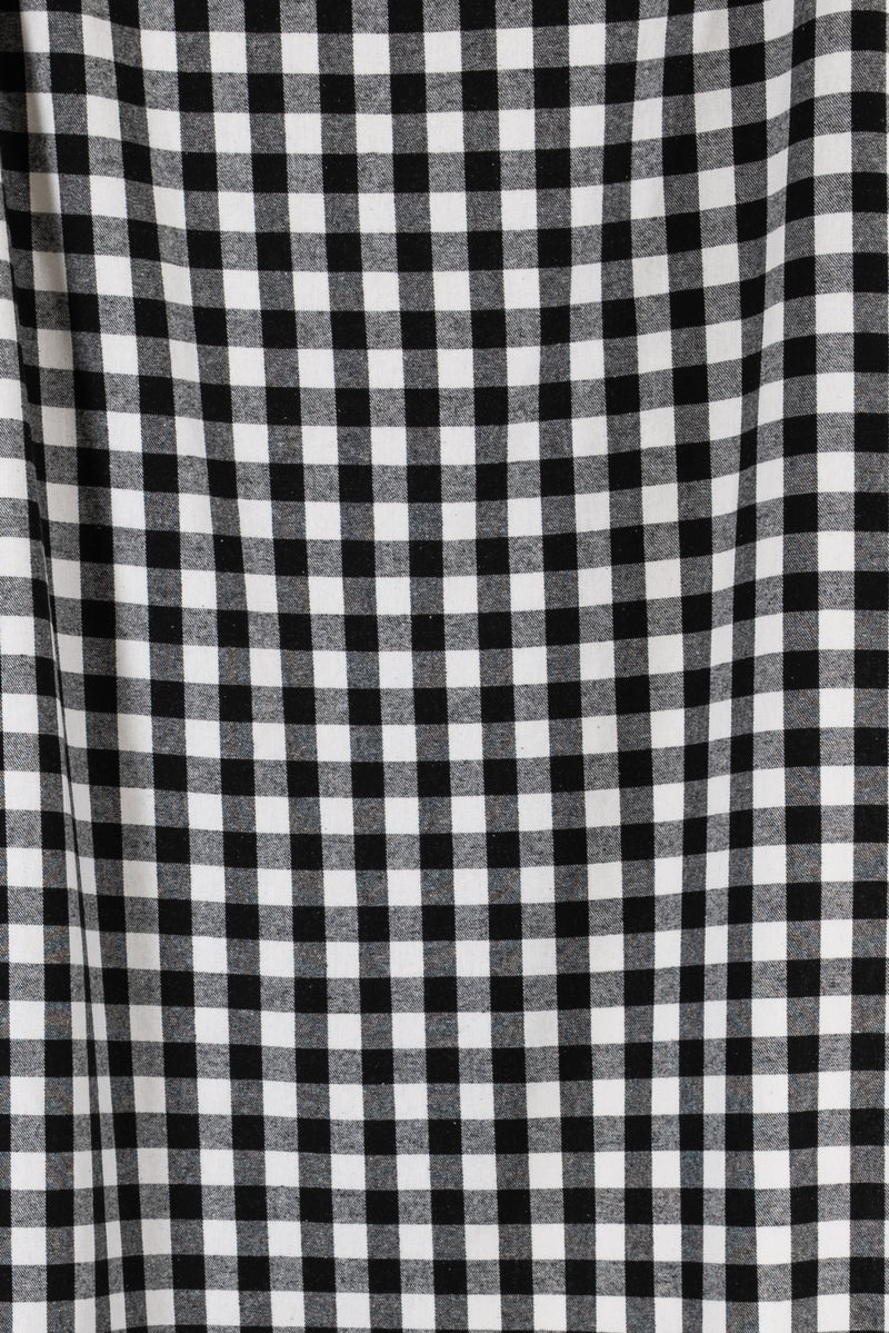 White Mini Buffalo Checks Cotton Flannel Woven