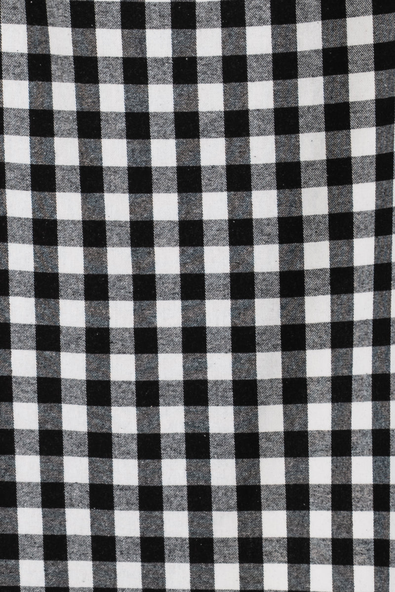 White Mini Buffalo Checks Cotton Flannel Woven