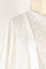 White Orchid Embroidered Indian Cotton Woven