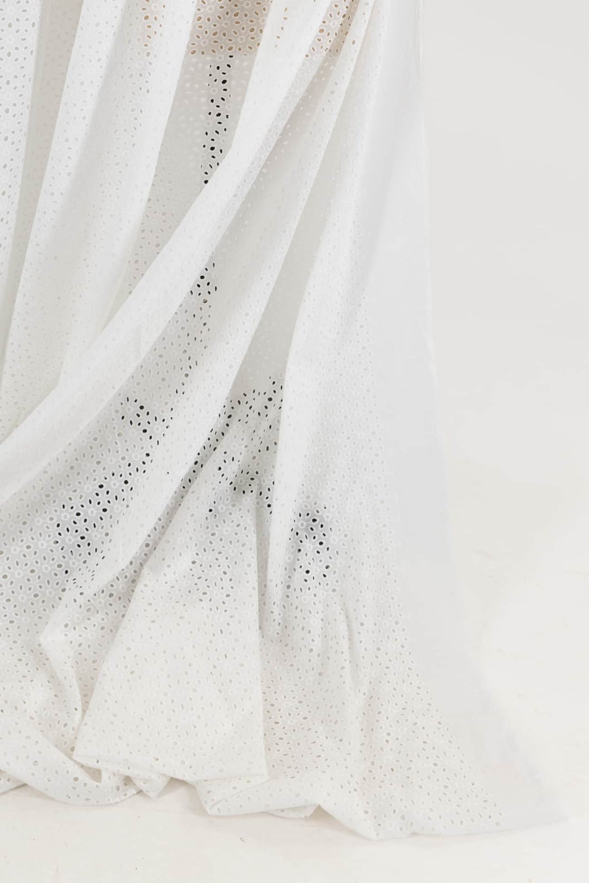 White Ovals Cotton Eyelet Woven