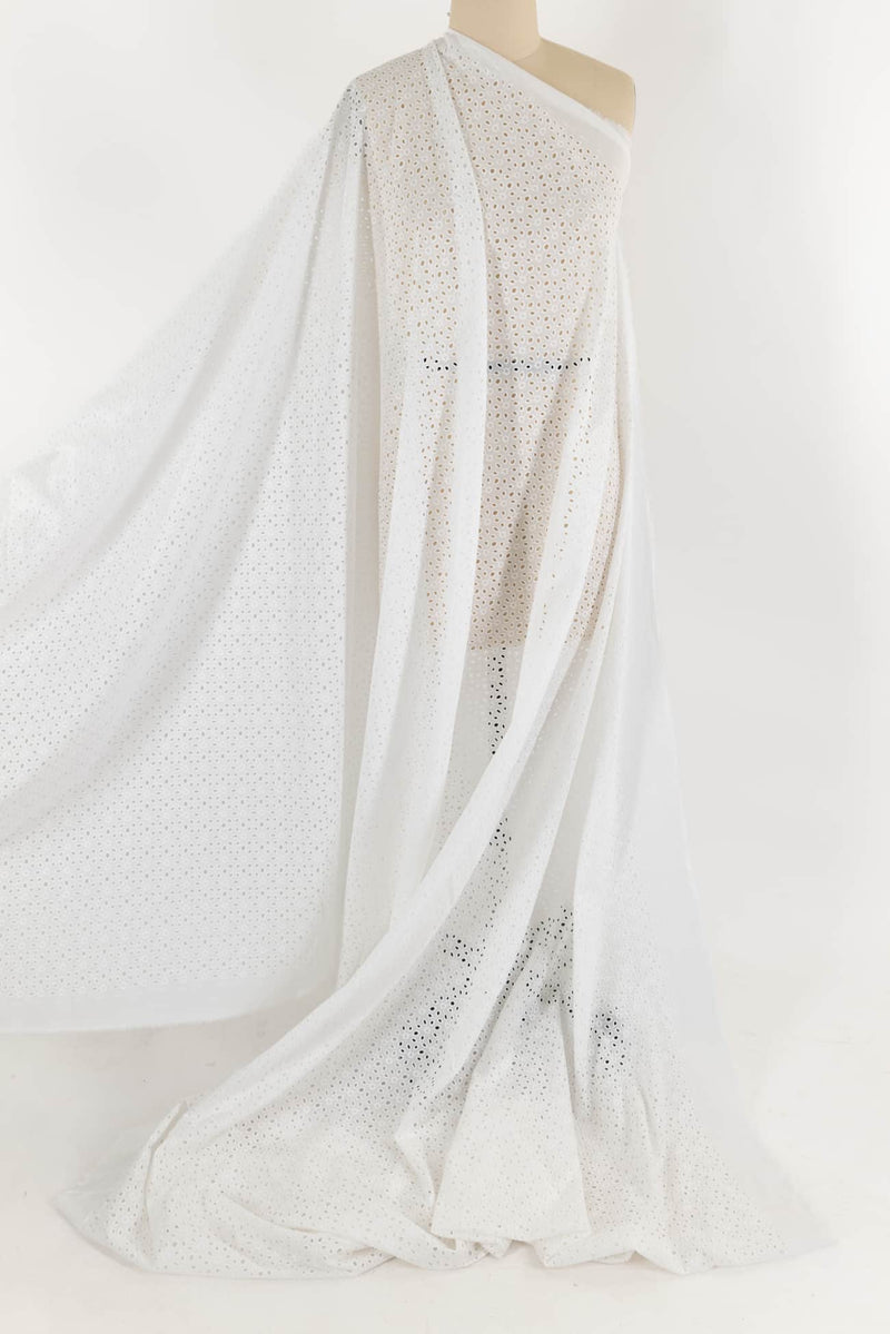 White Ovals Cotton Eyelet Woven