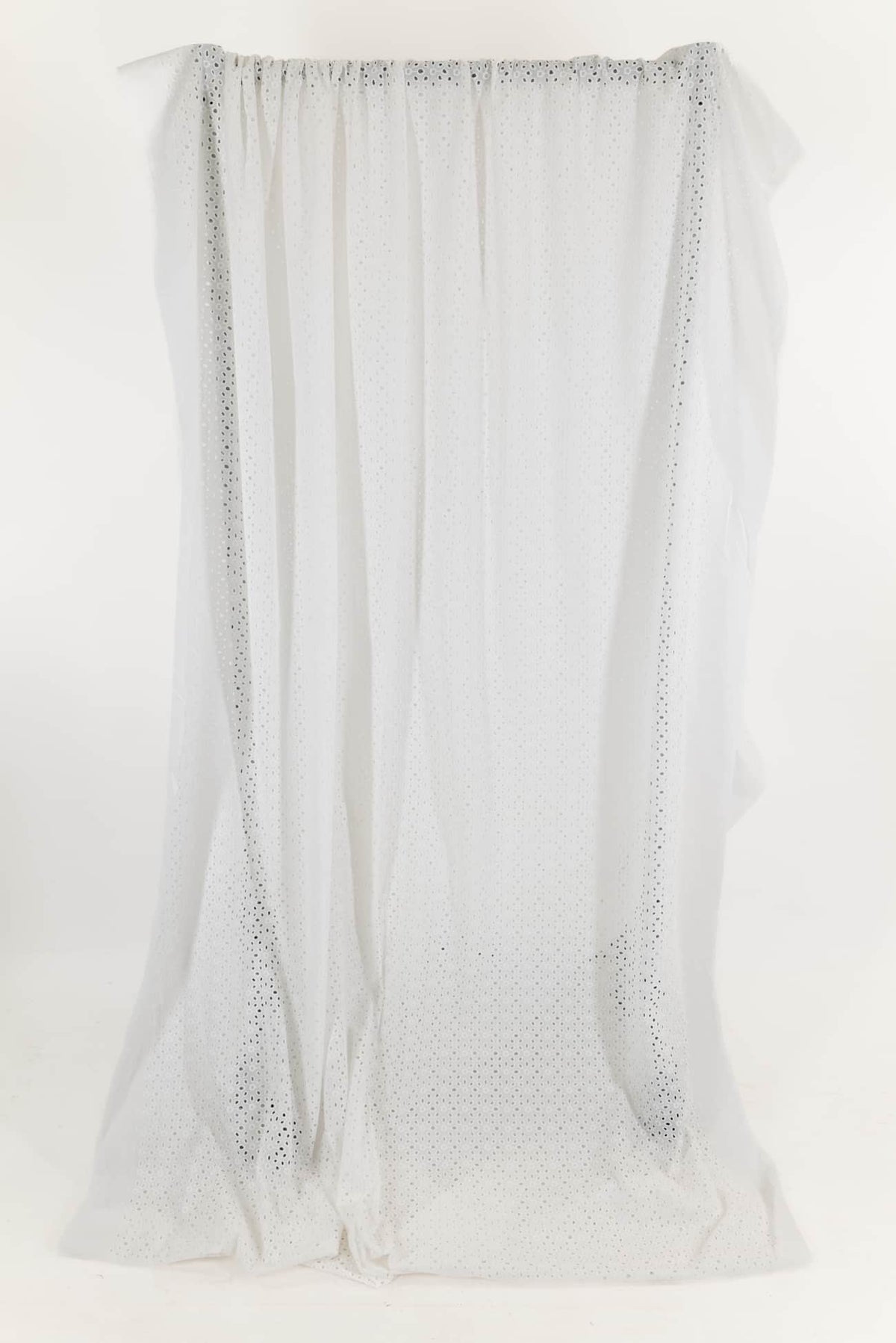 White Ovals Cotton Eyelet Woven