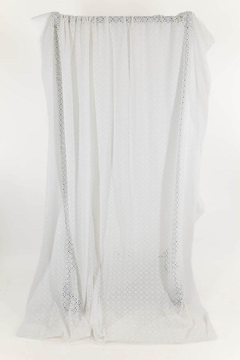 White Ovals Cotton Eyelet Woven