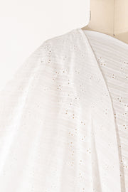White Stripes Eyelet Cotton Woven