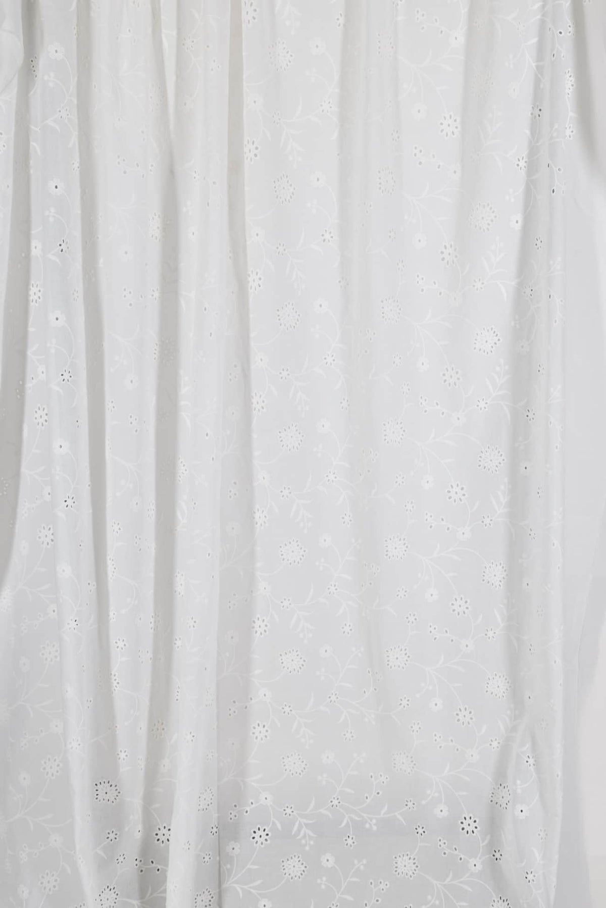 White Vines Cotton Eyelet Woven