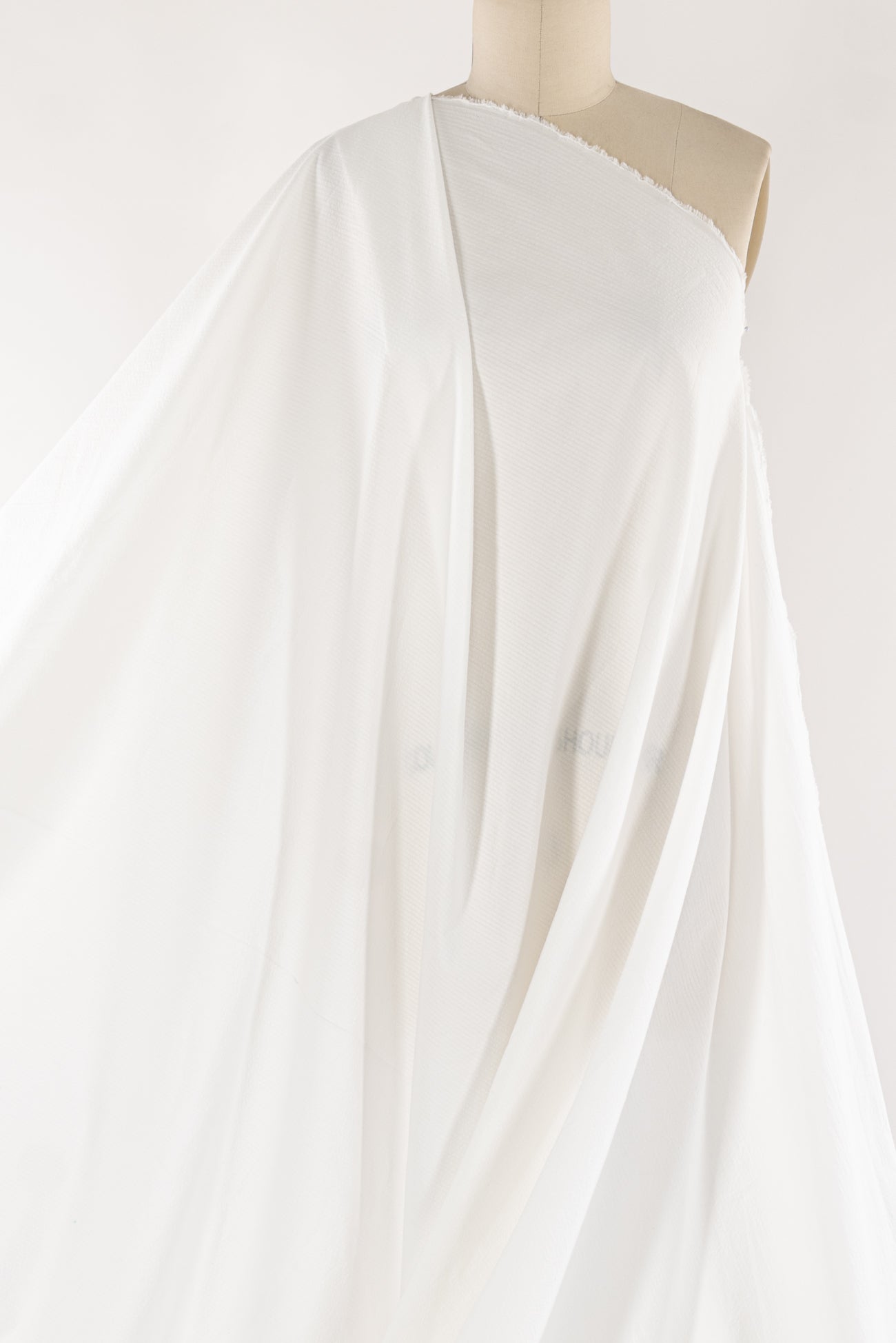 White Salt Stripe Cotton Seersucker Woven