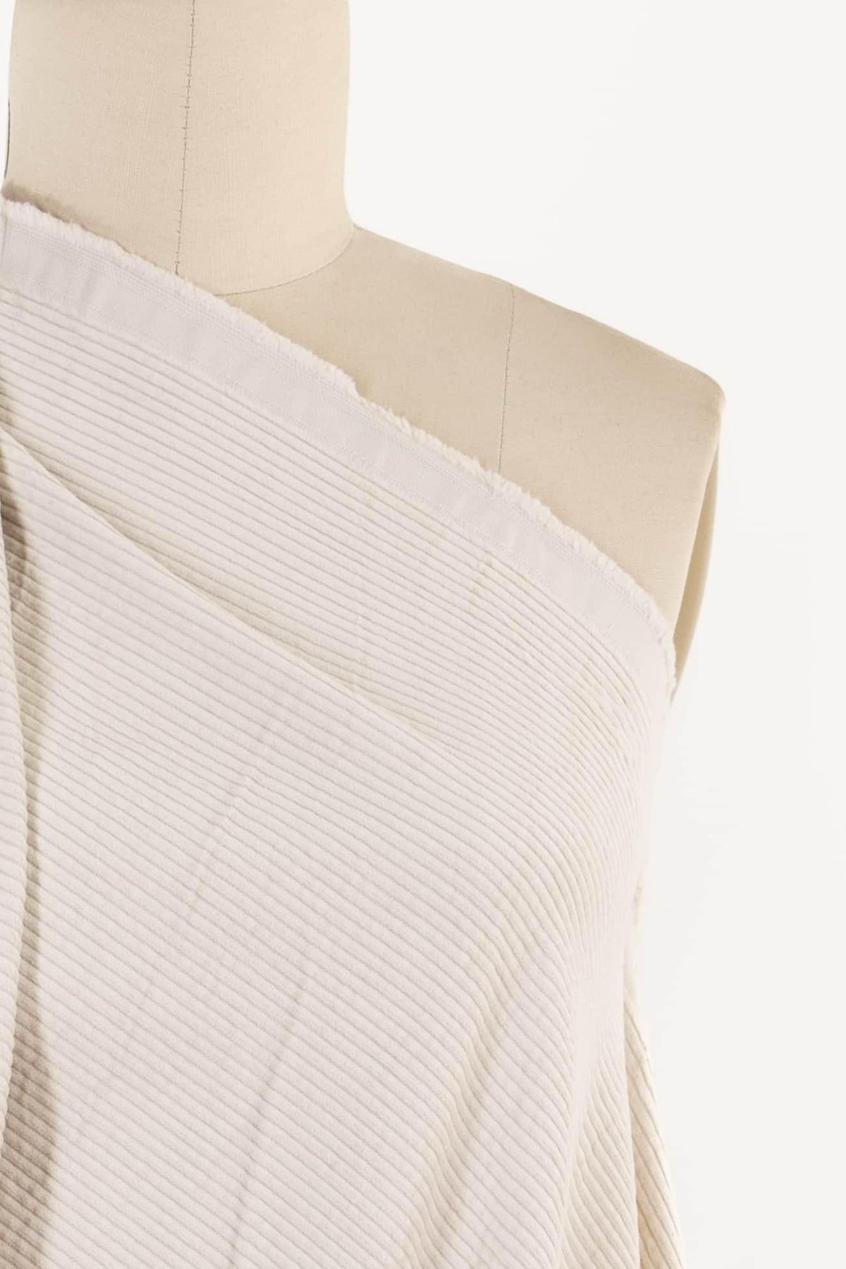 Solid Fine Pinwale Cotton Corduroy - White