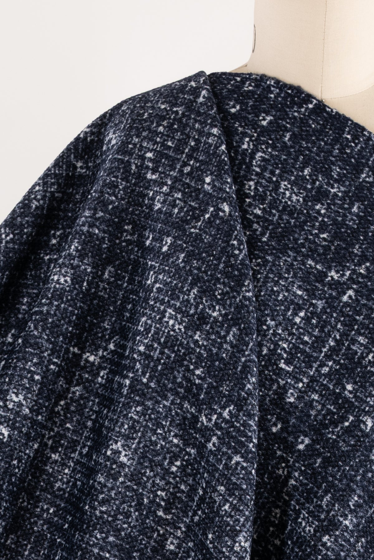 Indigo Tweedy Cotton Blend Fleece Knit