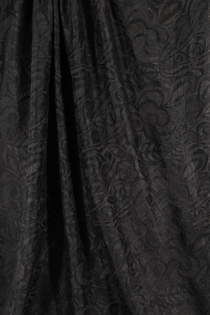 Black Oak Embroidered Taffeta Woven - Marcy Tilton Fabrics