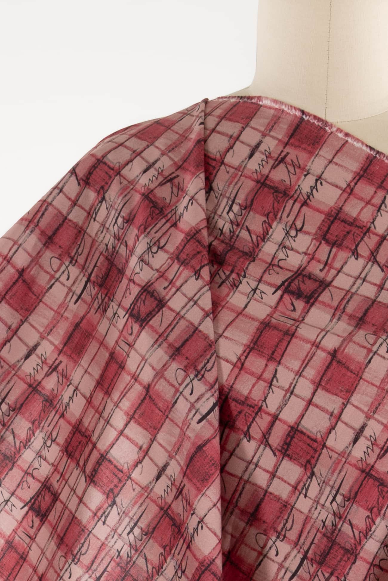 Raspberry Notes Cotton Woven