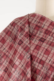 Raspberry Notes Cotton Woven