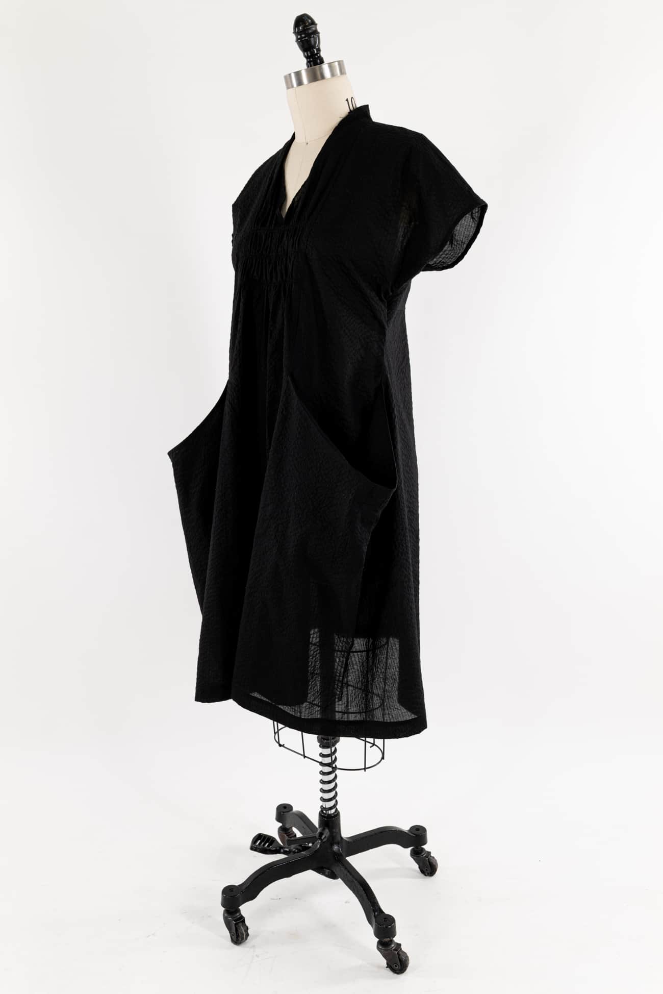 Black Seersucker French Housedress