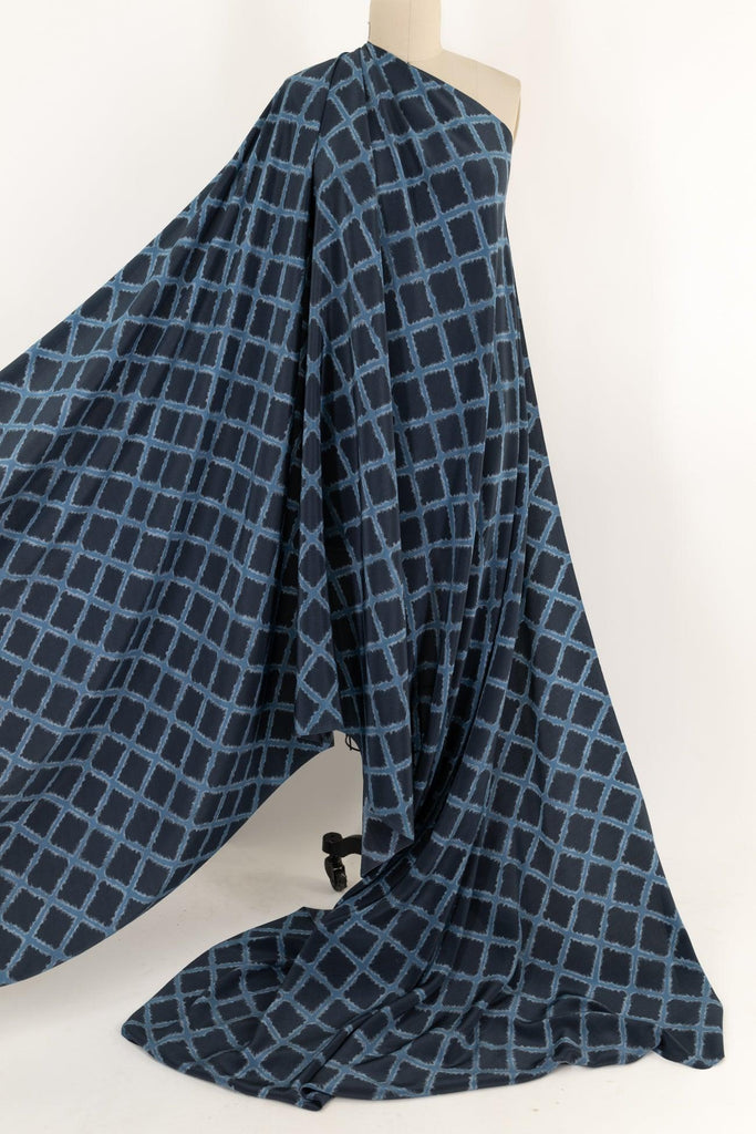 Angled Up In Blue Silk Woven - Marcy Tilton Fabrics