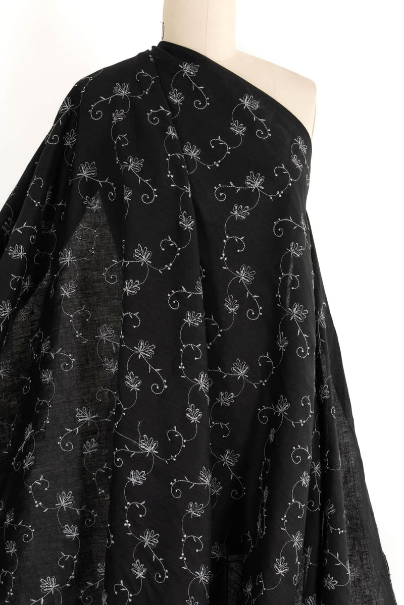 Ariana Embroidered Linen Woven - Marcy Tilton Fabrics