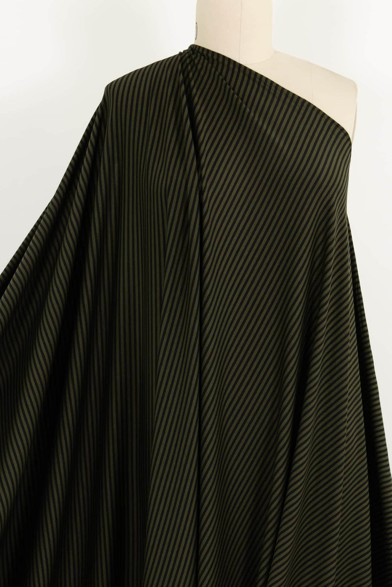 Black And Olive Stripes USA Knit - Marcy Tilton Fabrics