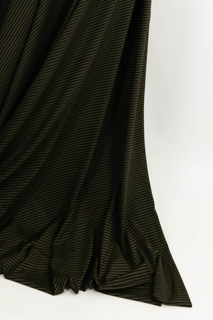 Black And Olive Stripes USA Knit - Marcy Tilton Fabrics