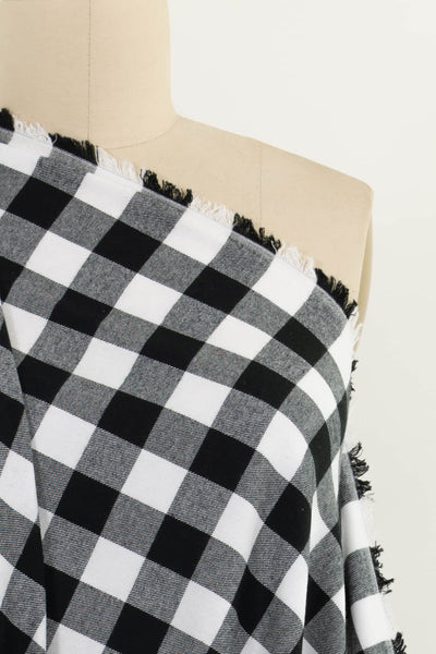 Black And White Buffalo Checks Cotton Flannel Woven - Marcy Tilton Fabrics