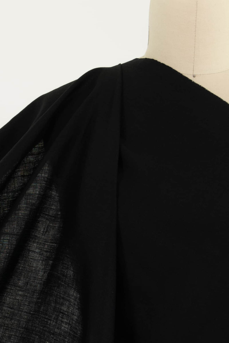 Black Stretch Linen Woven - Marcy Tilton Fabrics