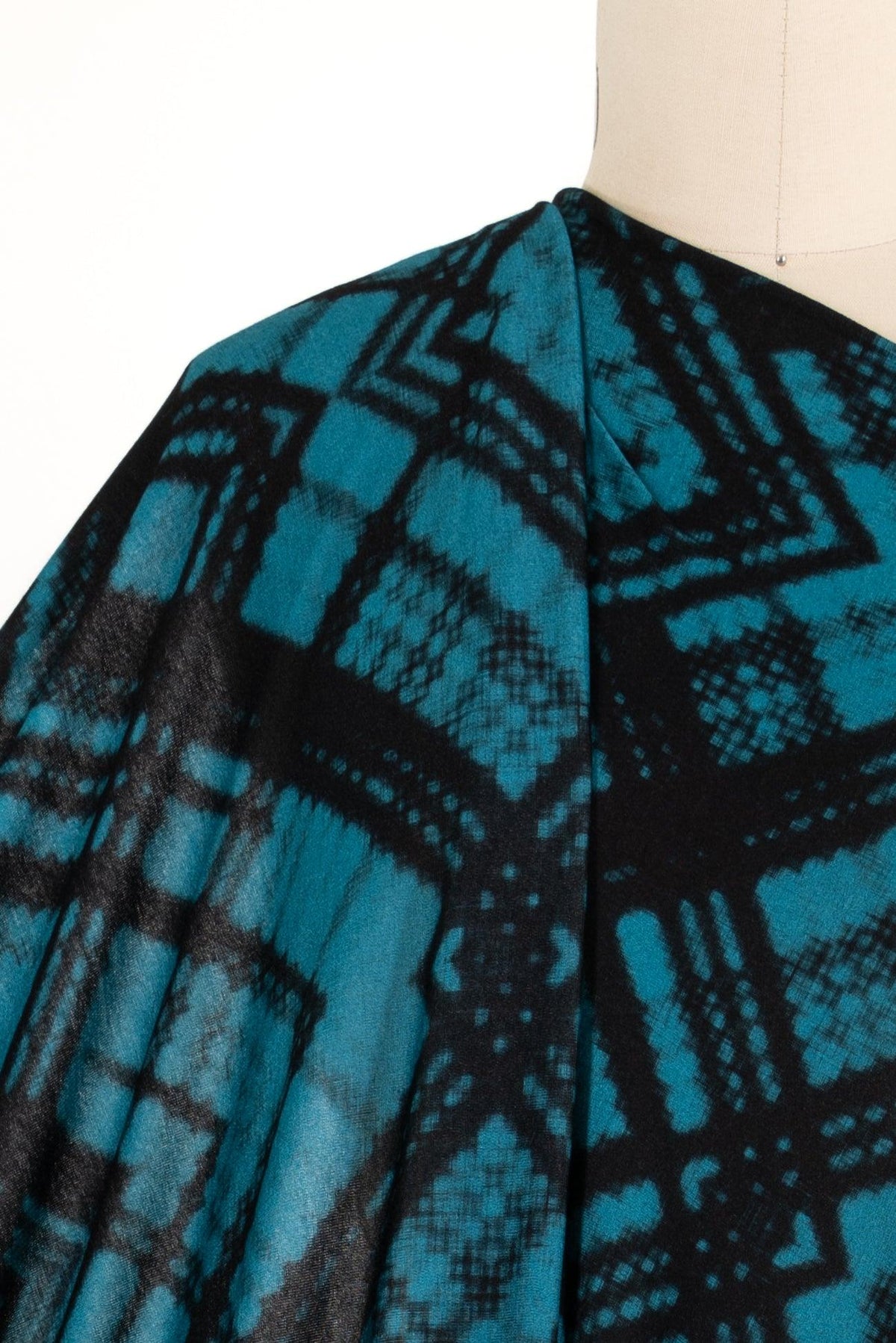 Blue Argyle Italian Viscose Knit - Marcy Tilton Fabrics
