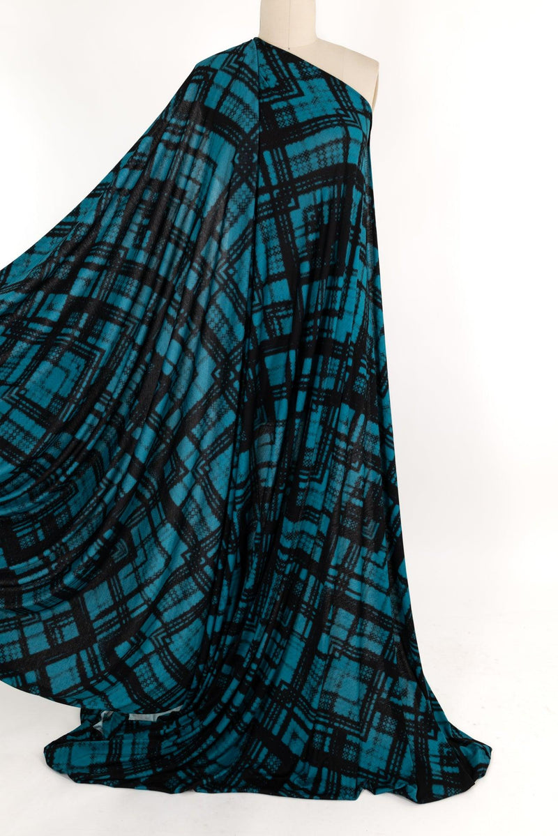 Blue Argyle Italian Viscose Knit - Marcy Tilton Fabrics
