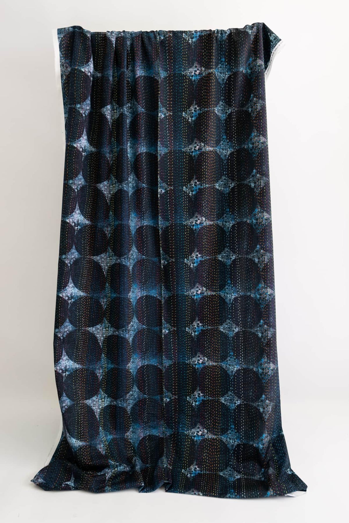 Blue Circle Stitch Cotton Woven – Marcy Tilton Fabrics