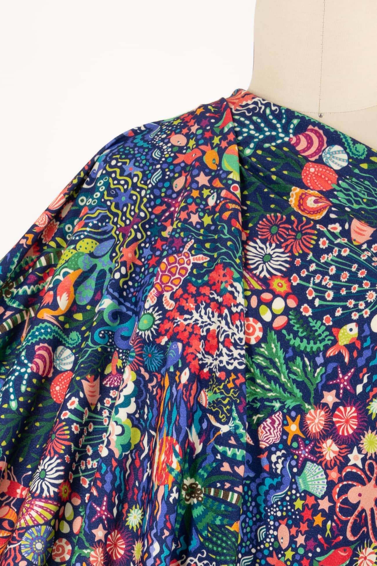 Blue Octopus Garden Cotton Jersey Knit - Marcy Tilton Fabrics