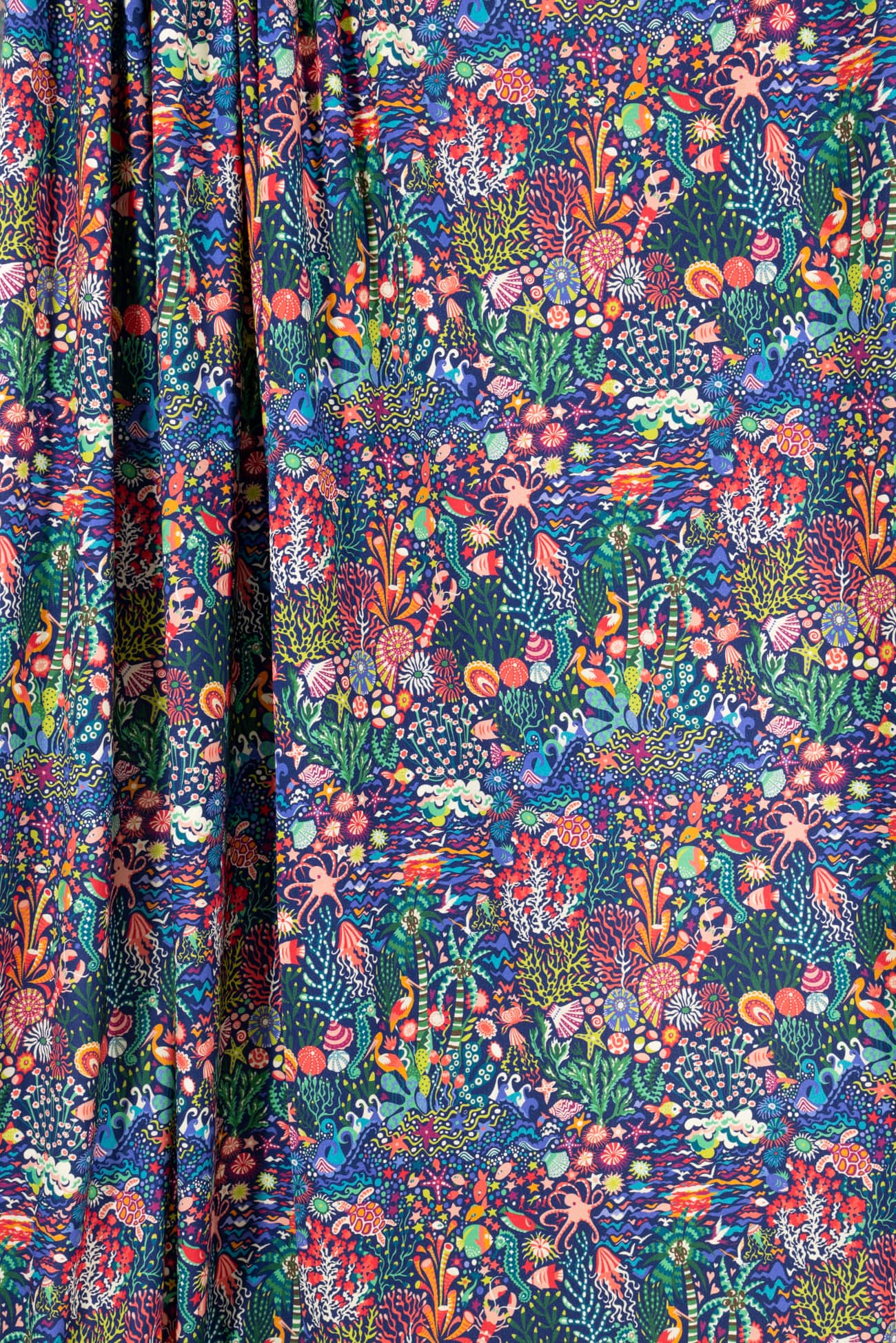 Blue Octopus Garden Cotton Jersey Knit - Marcy Tilton Fabrics