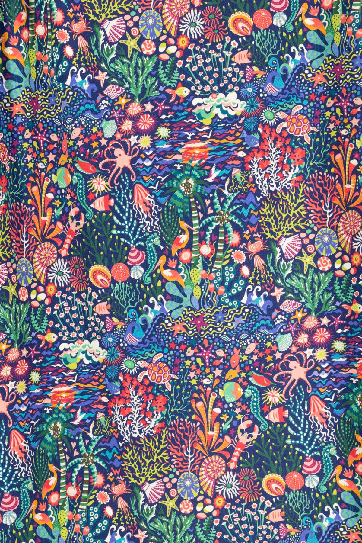 Blue Octopus Garden Cotton Jersey Knit - Marcy Tilton Fabrics