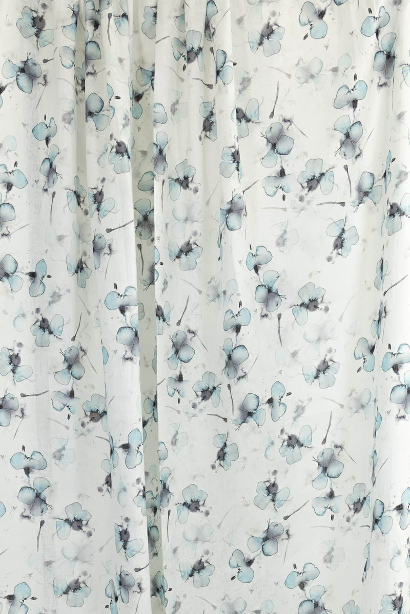 Blue Petals Linen Woven - Marcy Tilton Fabrics